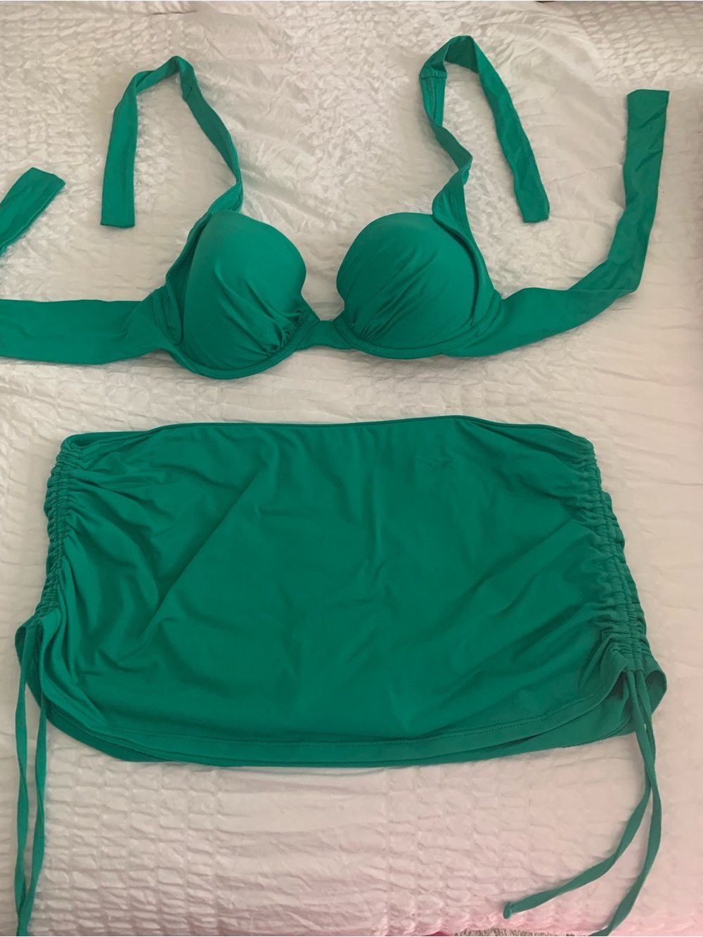 Tommy Bahama  Green Ruched Bikini Top and Swim Skirt